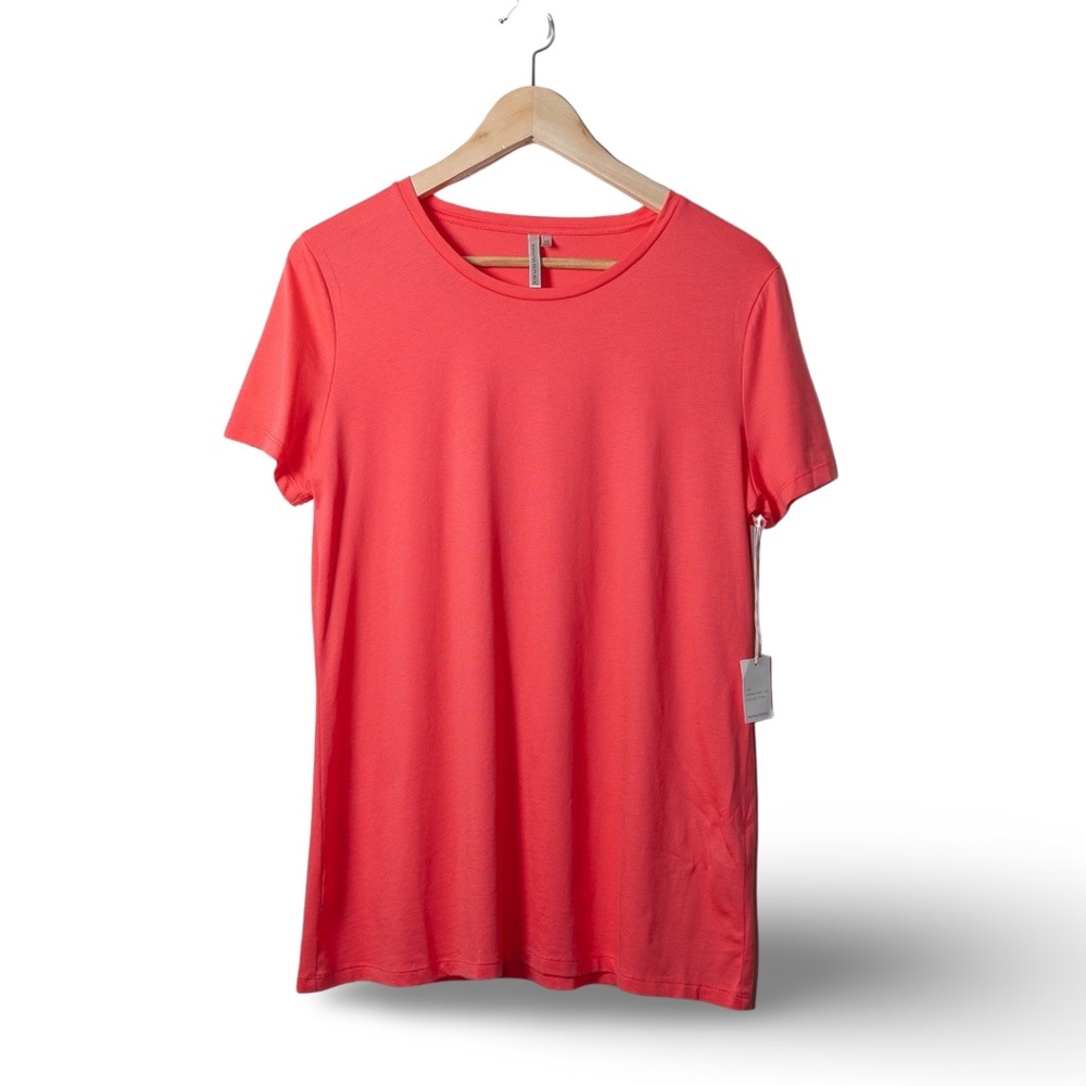 NWT: Banana Republic Women's Scoop Neck Short-Sleeve Tee; Coral; Medium
